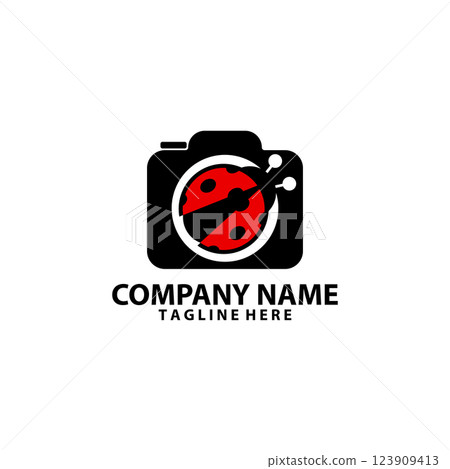camera bug logo design vector 123909413