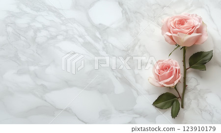 玫瑰花與大理石背景母親節圖片 123910179