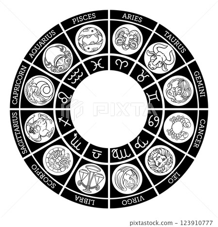 Star signs horoscope astrology zodiac symbols set Star signs horoscope astrology zodiac symbols set 123910777