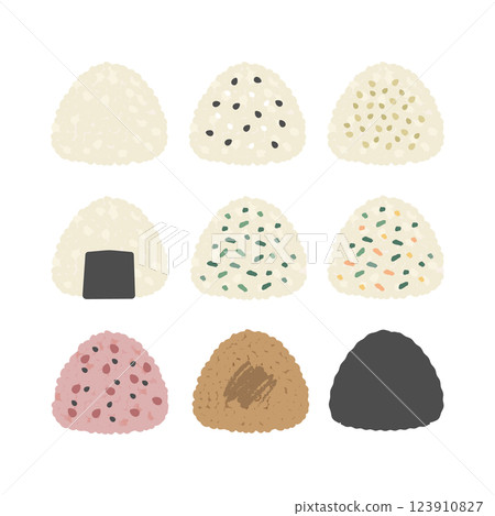 Onigiri types illustration set 123910827