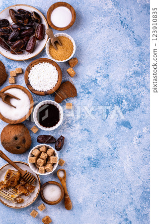 Various sugar replacement, healthy sweetener concept 123910835