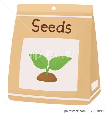 Seed packet gardening illustration Seed packet gardening illustration 123910998