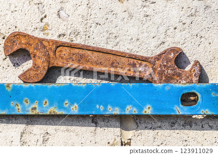 Old rusty wrench Old rusty wrench 123911029