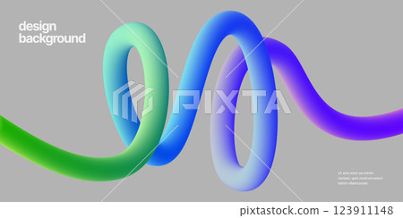 Template with colorful gradient squiggles shapes. Template with colorful gradient squiggles shapes. 123911148