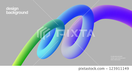 Template with colorful gradient squiggles shapes. Template with colorful gradient squiggles shapes. 123911149