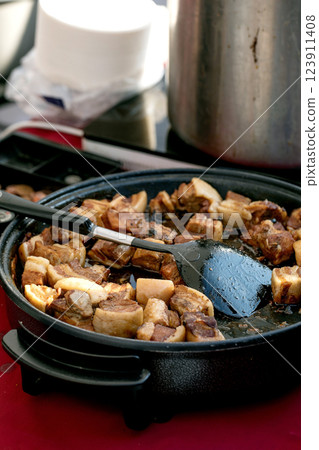 European street food festival pork 123911408