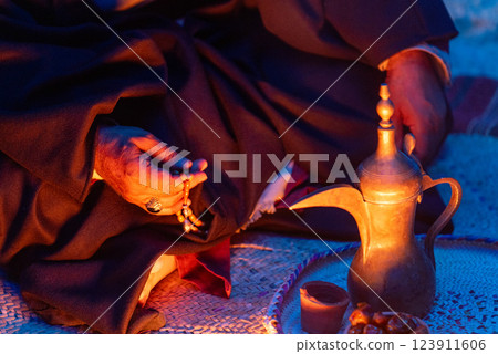 Traditional Bedouin Hospitality in Saudi Arabia. Traditional Bedouin Hospitality in Saudi Arabia. 123911606