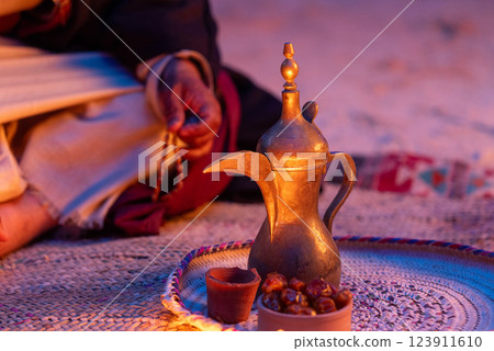 Traditional Bedouin Hospitality in Saudi Arabia. 123911610