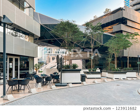 Modern Geometric Architecture at King Abdullah Financial District 123911682