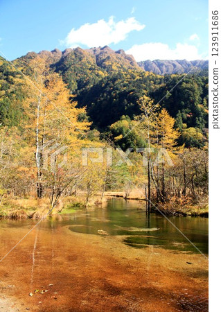 Kamikochi, Hotaka mountain range and Tashiro pond 123911686