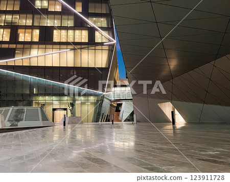 Modern Architectural Brilliance at KAFD. Night. 123911728