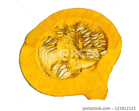 Raw pumpkin on a white background 123912125