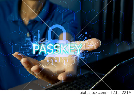 concept of using Passkey instead of a code set for maximum security Biometric Lock 123912219