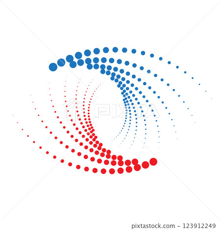 Vector Circle Dotted Colorful Icon Isolated on White Background. Circle Logo design 123912249