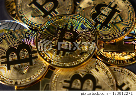 shiny bitcoin coins close-up, showcasing cryptocurrency symbols, digital finance, and blockchain technology in the modern economy shiny bitcoin coins close-up, showcasing cryptocurrency symbols, digital finance, and blockchain technology in the modern economy 123912271