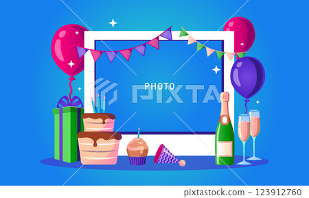 Festive Party Frame Template. Gradient Border for Birthday banners, Celebrations, Invitations, and Events with Gradient Design Festive Party Frame Template. Gradient Border for Birthday banners, Celebrations, Invitations, and Events with Gradient Design 123912760