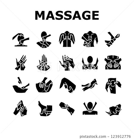 massage therapy relaxation icons set vector 123912776