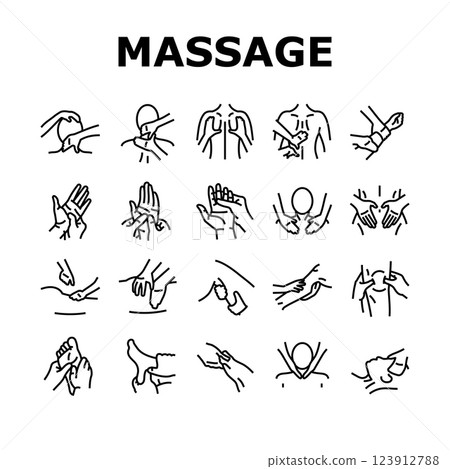 massage therapy relaxation icons set vector 123912788