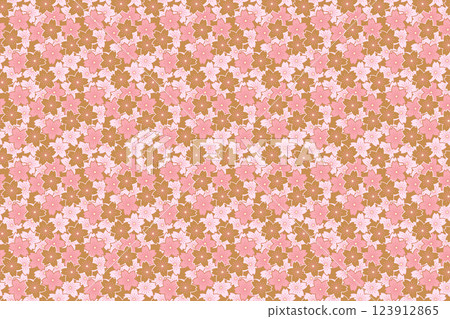 Cherry blossom pattern 1 Pale pink and brown 123912865