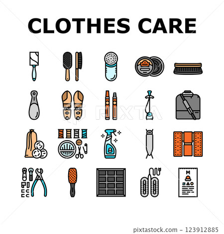 clothes care laundry ironing icons set vector 123912885