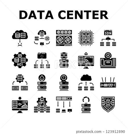 next gen data center automation icons set vector 123912890