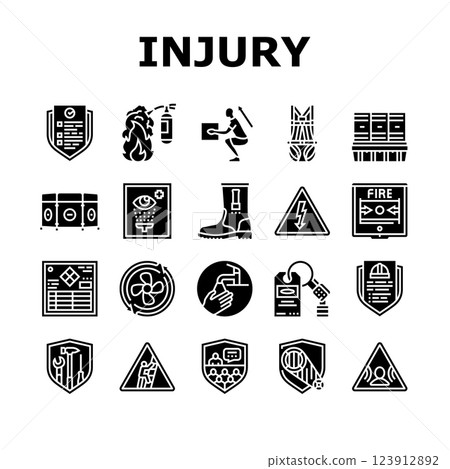 injury prevention safety icons set vector injury prevention safety icons set vector 123912892