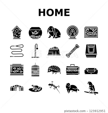 multi species home icons set vector multi species home icons set vector 123912951