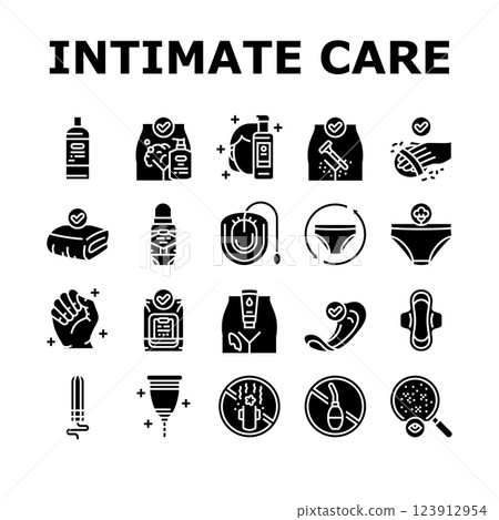 female intimate care hygiene icons set vector 123912954