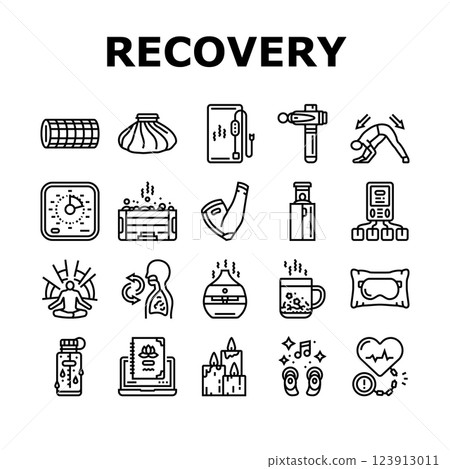 recovery wellness practices icons set vector recovery wellness practices icons set vector 123913011