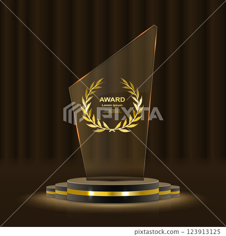 Stunning gold decor elements include shimmering laurel wreaths, sparkling ribbons, and iconic podium highlights 123913125