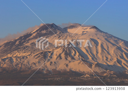 Mount Etna volcano with snow. Mount Etna volcano with snow. 123913938
