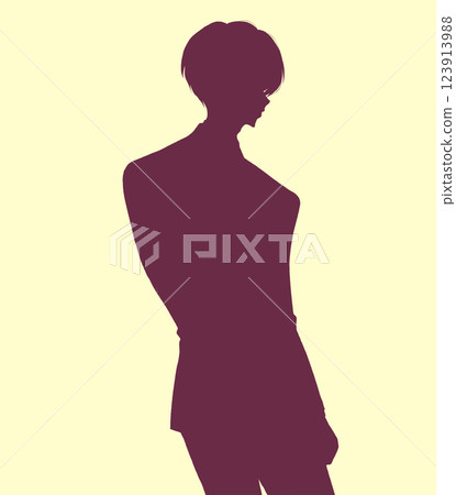 Male office worker in a suit silhouette 123913988
