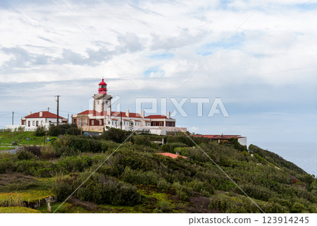 Marvel at the historic lighthouse of Cabo da Roca, marking the western edge of Europe's mainland. Marvel at the historic lighthouse of Cabo da Roca, marking the western edge of Europe's mainland. 123914245