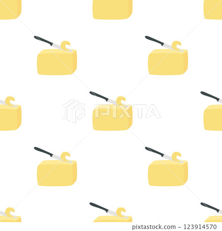 butter with knife seamless pattern 123914570