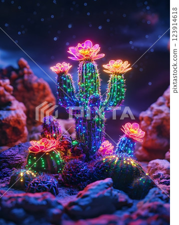 cactus, desert, flower 123914618