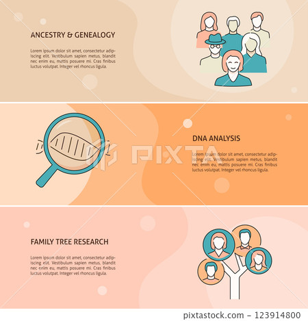 Family tree and genealogy banner template Family tree and genealogy banner template 123914800