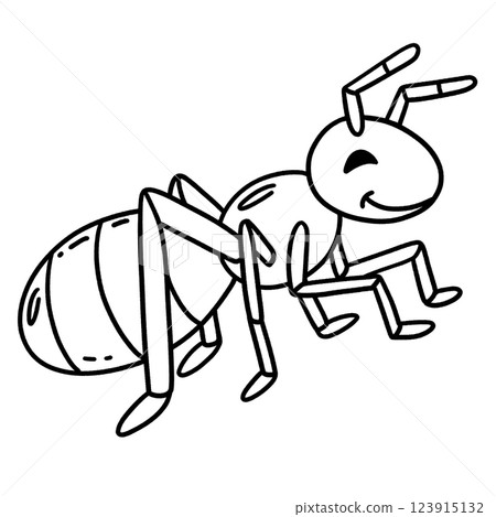 Happy Ant Isolated Coloring Page for Kids Happy Ant Isolated Coloring Page for Kids 123915132