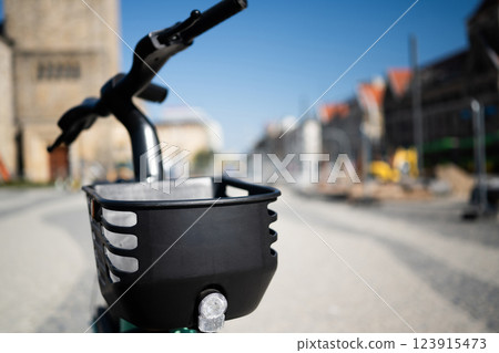 Product Basket On A City Bike Adds Convenience For City Street Shopping Product Basket On A City Bike Adds Convenience For City Street Shopping 123915473