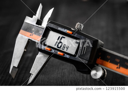 electronic Vernier caliper, close up view 123915500