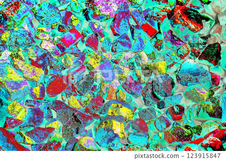 Pile of broken bricks, changed colors. Bright colorful background. Pile of broken bricks, changed colors. Bright colorful background. 123915847