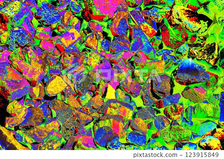 Pile of broken bricks, changed colors. Bright colorful background. Pile of broken bricks, changed colors. Bright colorful background. 123915849