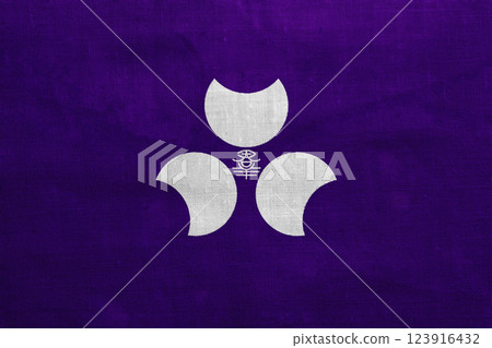 Official flag of Gunma. Prefecture in Japan. Conceptual collage on fabric texture 123916432