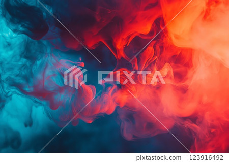 Vibrant abstract art with fiery red. 123916492