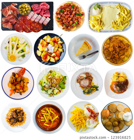 Collection of authentic dishes of Spanish cuisine Collection of authentic dishes of Spanish cuisine 123916825