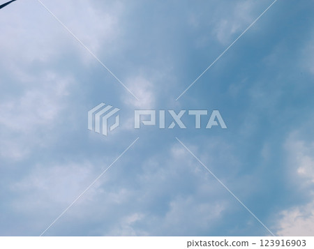 a nice and beautiful looking blue sky with clouds. 123916903