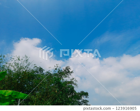 a nice and beautiful looking blue sky with clouds. a nice and beautiful looking blue sky with clouds. 123916905