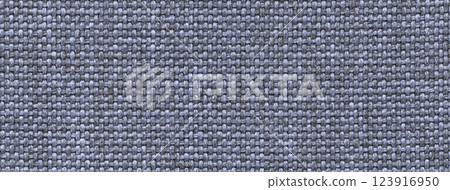 Texture dark gray background from woven textile material with wicker pattern, macro. Structure vintage cool grey fabric 123916950