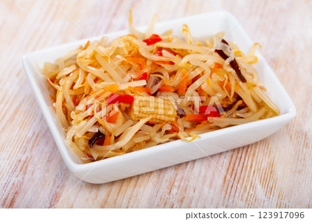 Salad with sprouted mung beans Salad with sprouted mung beans 123917096