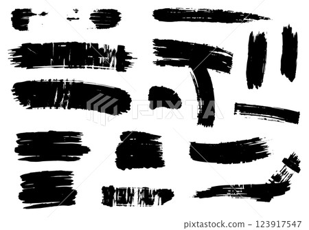 Set of grunge paint strokes. Vector illustration. Set of grunge paint strokes. Vector illustration. 123917547