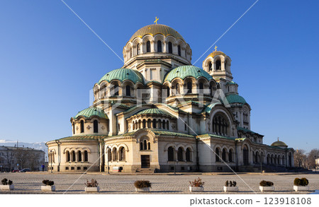 View of the temple, monument to St. Alexander Nevsky 123918108